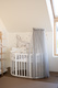 Waldin® tulle canopy with bracket Gray