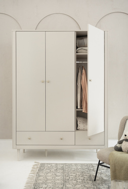 Pinio Miloo chest of drawers 3 drawers + 1 door champagne