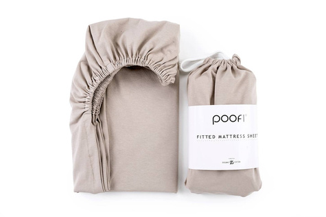Poofi® sheet 100% organic cotton, 120 x 60 cm | Nougat