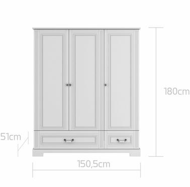 Bellamy® Ines szafa 3-drzwiowa | Elegant White