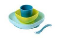 Beab | Set of Silicone Dishes with Suction Cup | Blue