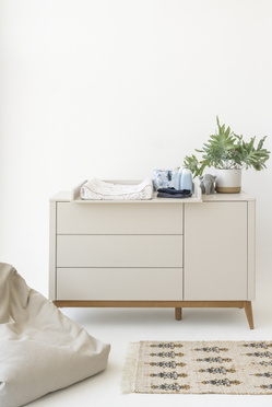 Pinio Miloo chest of drawers 3 drawers + 1 door champagne