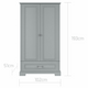 Bellamy® Ines szafa 2-drzwiowa | Neutral Grey