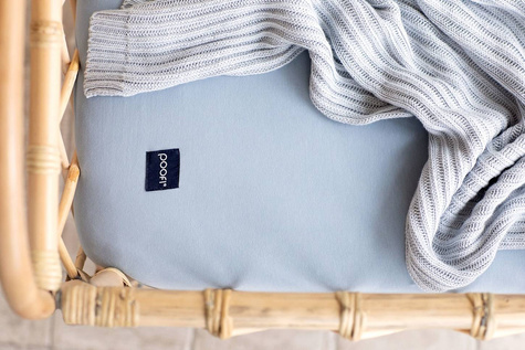 Poofi® prześcieradło 100% bawełna organiczna, 140 x 70 cm | Dusty Blue