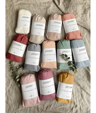 Poofi® prześcieradło 100% bawełna organiczna, 120 x 60 cm | Pudrowy