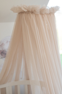 Waldin® tulle canopy with bracket Beige