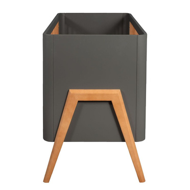 Troll Nursery | Torsten | Crib - 120 x 60 cm | Seal Gray + Teak