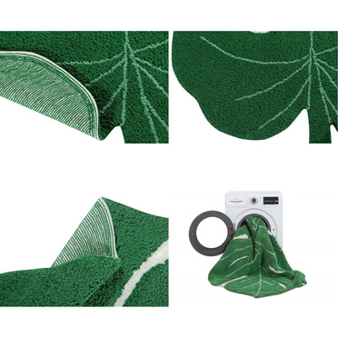 Lorena Canals® handwoven 100% cotton rug 120 x 160 cm | Monstera Leaf