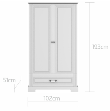 Bellamy® Ines wysoka szafa 2-drzwiowa 'tall' | Elegant White