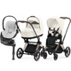 Cybex® Priam 4 4in1 set, deep-stroller with car seat and base | Off White + Rosegold