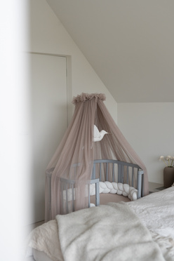 Waldin® tulle canopy with bracket Taupe