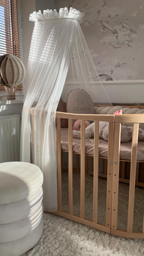 Waldin® tulle canopy with bracket Ecru