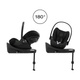 Cybex® Cloud G i-Size convertible 0-13 kg seat with swivel base | Moon Black Comfort