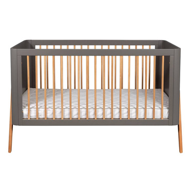 Troll Nursery | Torsten | Łóżeczko Dziecięce – 140 x 70 cm | Seal Grey + Teak