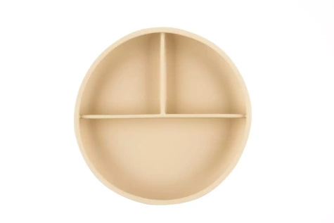 Baby In World® three-piece silicone plate with suction cup