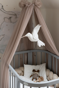 Waldin® tulle canopy with bracket Taupe