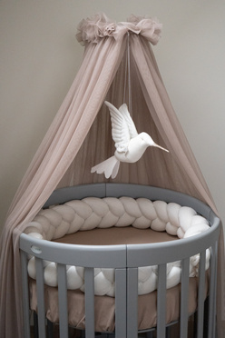 Waldin® tulle canopy with bracket Taupe