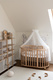 Waldin® tulle canopy with bracket Ecru