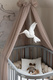 Waldin® tulle canopy with bracket Taupe
