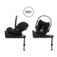 Cybex® Cloud G i-Size convertible 0-13 kg seat with swivel base | Moon Black Plus