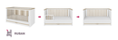 BELLAMY RUBAN - CRIB WITH COUCH FUNCTION 70X140 / NO DRAWER /