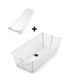 Stokke® Flexi Bath® X-Large Bundle duża składana wanienka + wkładka niemowlęca | Transparent Sandy Beige