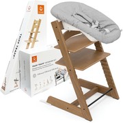 Stokke® Tripp Trapp® krzesełko + leżaczek niemowlęcy Newborn Set | Exclusive Oak Brown (dąb)