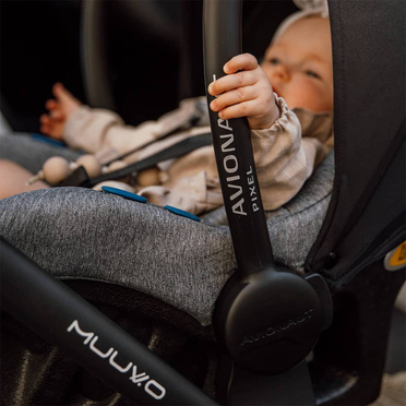 Avionaut | Pixel + Base IQ Isofix | Lekki Fotelik Samochodowy 0-13 kg z Bazą | Grey Melange