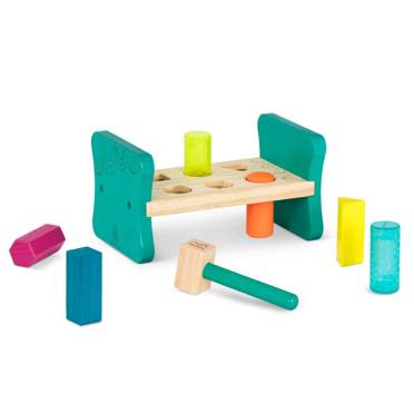 B.Toys | Colorful Pound / Play | Drewniany Sorter z Młotkiem - Wbijanka 