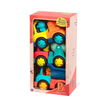 B.Toys™ Happy Cruisers zestaw 3 samochodów budowlanych z figurkami kierowców