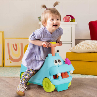 B.Toys™ Land of B. Locbloc Hippo Ride-On with blocks jeździk hipcio z klockami