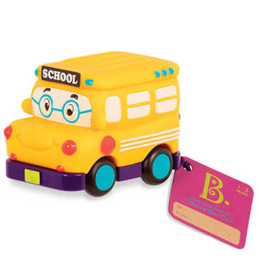 B.Toys™ Mini Wheeee-ls! miękkie autko z napędem | Autobus szkolny YellowBusGus 