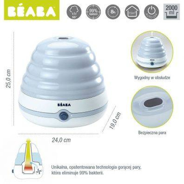 BEABA |  Nawilżacz powietrza | Parowy z eliminacją 99% bakterii | Blue/Grey 