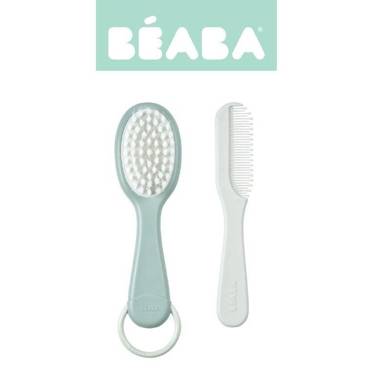BEABA | Szczoteczka do Włosów + Grzebień | Green Blue 
