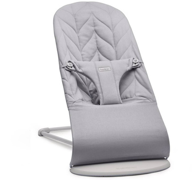 BabyBjorn | BLISS Baby Bouncer | Leżaczek-Bujaczek | 100% Bawełna | Light Grey Petal Quilt + zabawka