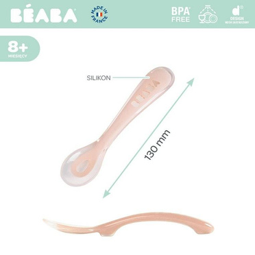 Beaba | Łyżeczka Silikonowa 8m+ | Pink 