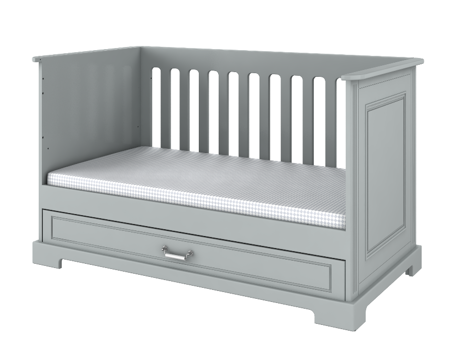 Bellamy® Ines łóżeczko 70/140 z szufladą i funkcją sofy | Neutral Grey