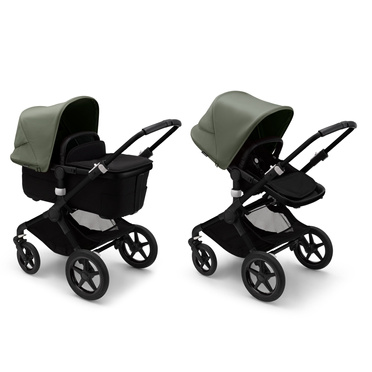 Bugaboo® Fox 3 wózek głęboko-spacerowy 2w1 | Matt Black + Midnight Black + Forest Green