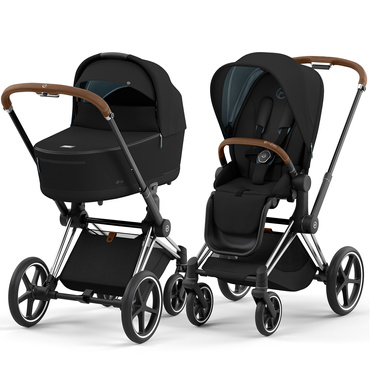Cybex® Priam 4 wózek głęboko-spacerowy 2w1 | Deep Black + Chrome