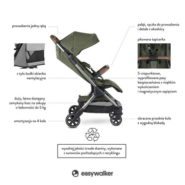 Easywalker® Jackey lekki wózek spacerowy |  Emerald