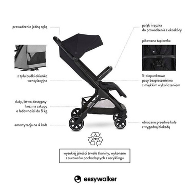 Easywalker® Jackey lekki wózek spacerowy | Marble grey 