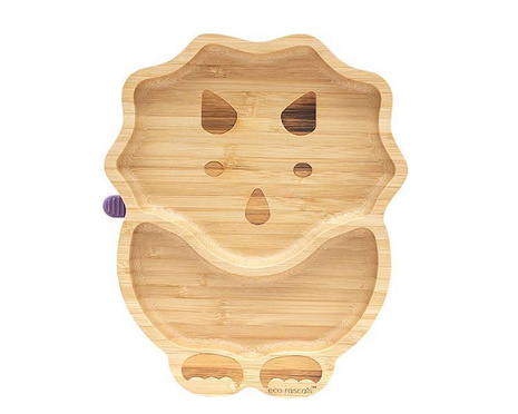 Eco rascals | Miseczka Bambusowa Z Przyssawką | Dinozaur | Purple 