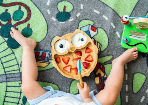 Eco rascals | Miseczka Bambusowa Z Przyssawką | Sowa | Niebieska