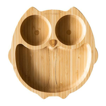 Eco rascals | Miseczka Bambusowa Z Przyssawką | Sowa | Niebieska