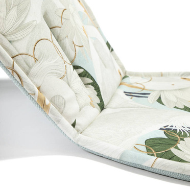 LA MILLOU | ORGANIC JERSEY COLLECTION | STROLLER PAD | HERON IN A CREAM LOTUS | VELVET SMOKE MINT