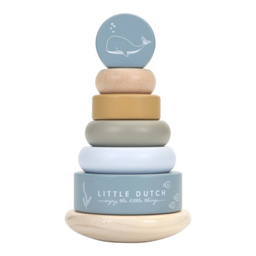 LITTLE DUTCH drewniana piramida | Błękit Ocean