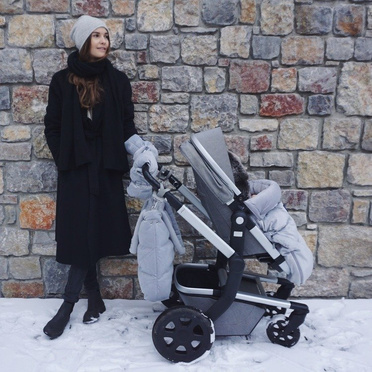 La Millou | Aspen | Winterproof Stroller Bag | Combo | Modułowy Śpiworek Zimowy | Boho Palms | Smoke Rose 