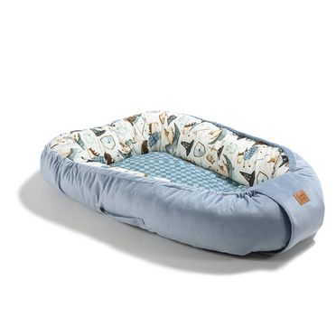 La Millou® Velvet Kokon Best Nest Grande gniazdko niemowlęce | Prince wind blue 