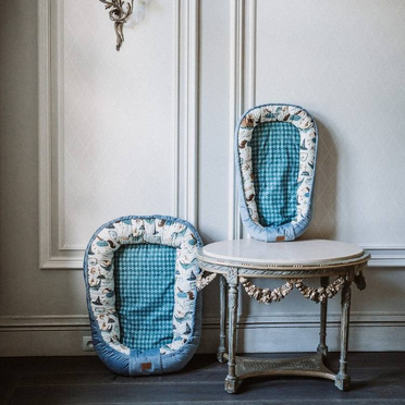 La Millou® Velvet Kokon Best Nest Grande gniazdko niemowlęce | Prince wind blue 