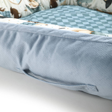 La Millou® Velvet Kokon Best Nest Grande gniazdko niemowlęce | Prince wind blue 